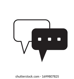 Icono de chat en estilo plano moderno aislado en fondo gris. Símbolo de burbuja de voz para el diseño del sitio web, logotipo, aplicación, UI. Ilustración del vector
