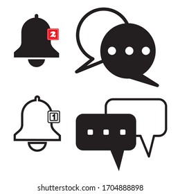 Icono de chat en estilo plano moderno aislado en fondo gris. Símbolo de burbuja de voz para el diseño del sitio web, logotipo, aplicación, UI. Ilustración del vector