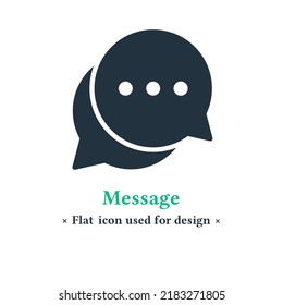 Icono de conversación en estilo plano de moda aislado en fondo blanco. Símbolo de mensaje para aplicaciones web y móviles.