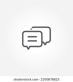 Icono de chat en estilo plano de moda aislado en fondo gris. vector de icono de mensaje. Símbolo de burbuja de voz para el diseño del sitio web, logotipo, aplicación, interfaz de usuario. Ilustración del vector