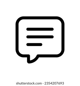 Icono de conversación en estilo plano de moda aislado en fondo blanco. Símbolo de silueta de chat para el diseño de tu sitio web, logotipo, aplicación, interfaz de usuario. Ilustración del vector, EPS10.