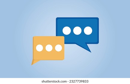 Chat Icon in trendy. Speech bubble symbol.on blue background.Vector Design Illustration.