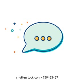 Chat Icon in trendy style - thin line flat design. Speech bubble symbol for your web site design, logo, app, UI. Vector illustration