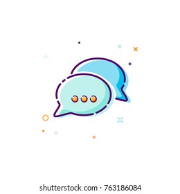 Chat Icon in trendy style - thin line flat design element. Speech bubble symbol for your web site design, logo, app, UI. Vector illustration