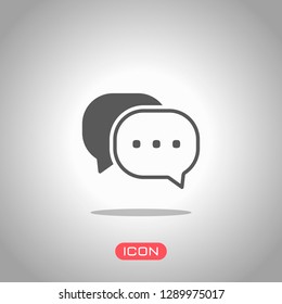 chat icon. Icon under spotlight. Gray background