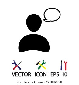 Chat icon, vector best flat icon, EPS