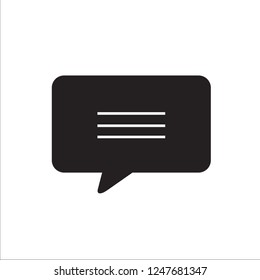 Chat icon vector black and white 