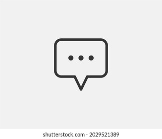 Chat icon vector design element. Talk bubble speech sign. Dialogue balloon for mobile app or web site.