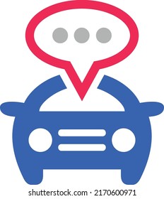 Chat icon vector design element. Talk bubble speech sign. Dialogue balloon for mobile app or web site. Car messaging