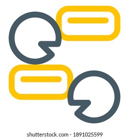 chat icon vector design. simple minimalist with gray and yellow color. suitable for UI UX, print templete, Web design and other