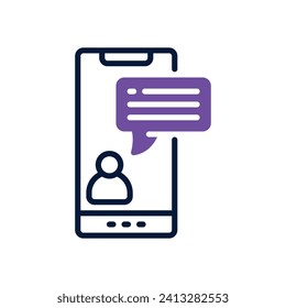 Chatsymbol. Vektorsymbol mit zwei Tönen für Ihre Website, Ihr Handy, Ihre Präsentation und Ihr Logo-Design.
