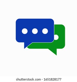Chat icon vector with green and blue color