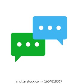 Chat icon vector with green and blue color