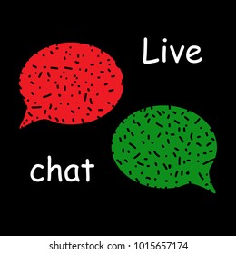 chat icon vector illustration dialog text on black background