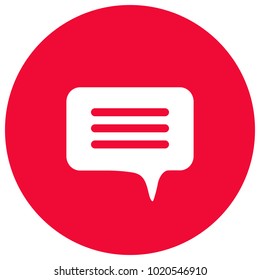 chat icon vector illustration dialog text on red background