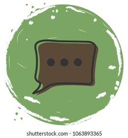 chat icon vector illustration dialog text on green background