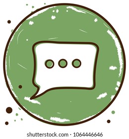 chat icon vector illustration dialog text on green background
