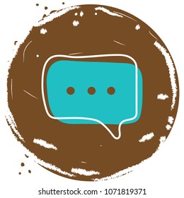 chat icon vector illustration dialog text on brown background