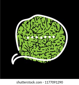 chat icon vector illustration dialog text on black background. Eps10