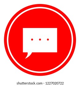 chat icon vector illustration dialog text on red background. Eps10