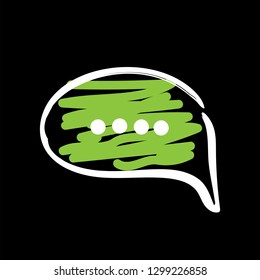 chat icon vector illustration dialog text on black background. Eps10