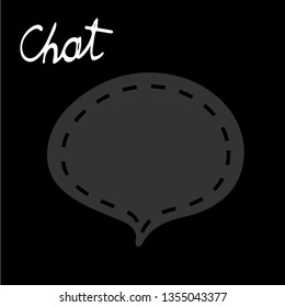 chat icon vector illustration dialog text on black background