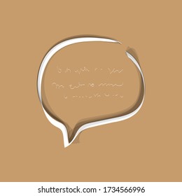 texto de diálogo de ilustración de vector de icono de chat sobre fondo beige