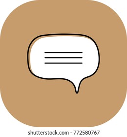 Chat icon. Vector illustration. Dialog text on beige background