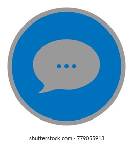 Chat icon. Vector illustration Dialog text on blue background