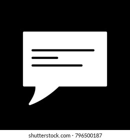 Chat icon vector illustration dialog text on black background