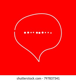 chat icon vector illustration dialog text on red background
