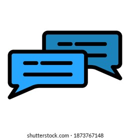 Chat icon vector illustration in filled line style for any projects, use for website mobile app presentation
