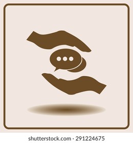 Chat icon, vector illustration. Flat design style.