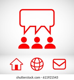 chat icon vector illustration. Flat design style