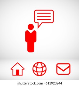 chat icon vector illustration. Flat design style