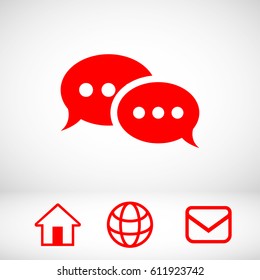 chat icon vector illustration. Flat design style