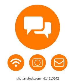 chat icon vector illustration. Flat design style