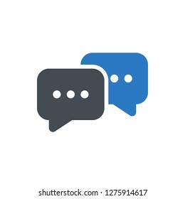 Chat Icon Vector Illustration in Glyph Style for Any Purpose