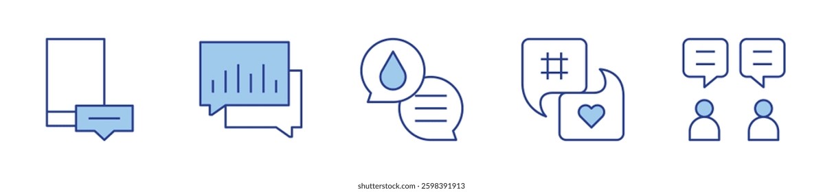 Chat Icon vector illustration. Line Duotone style. Editable stroke.