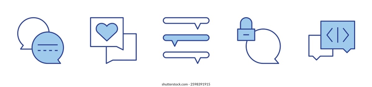 Chat Icon vector illustration. Line Duotone style. Editable stroke.