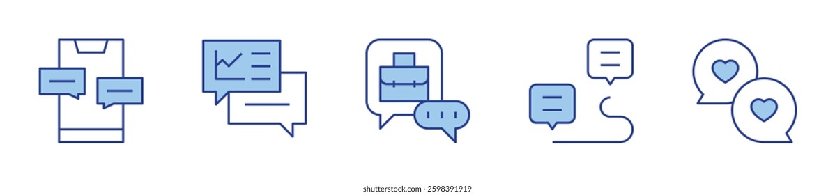 Chat Icon vector illustration. Line Duotone style. Editable stroke.