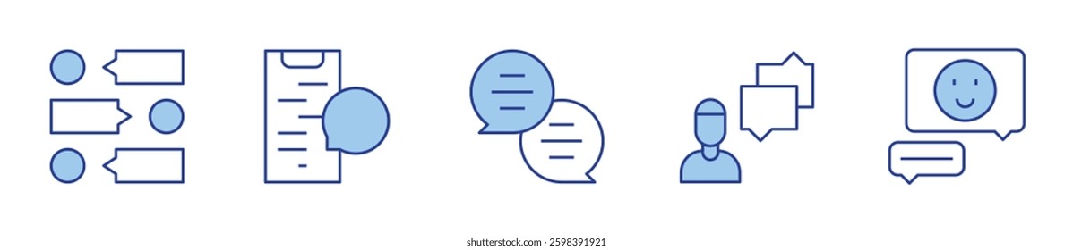 Chat Icon vector illustration. Line Duotone style. Editable stroke.