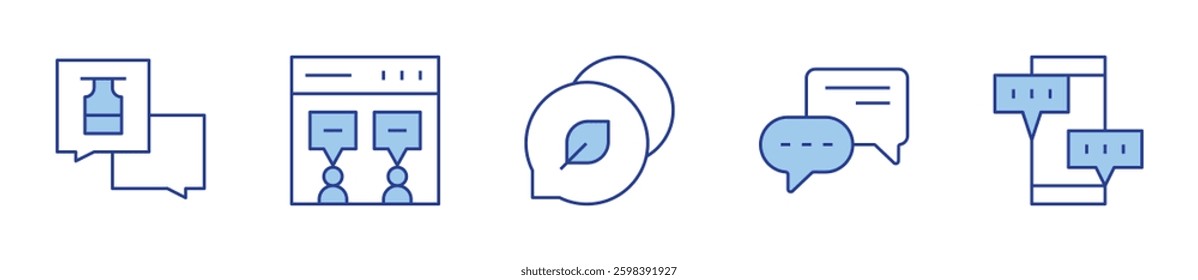 Chat Icon vector illustration. Line Duotone style. Editable stroke.