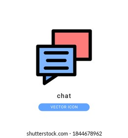 chat icon vector illustration. chat icon lineal color design.