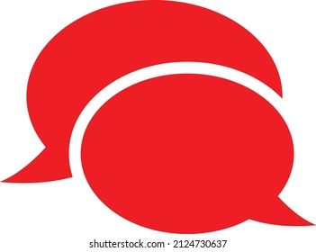 ilustración vectorial de icono de chat, símbolo de conversación rojo con fondo blanco