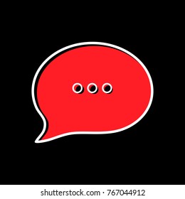 Chat icon. Vector illustration. Red dialog text on black background