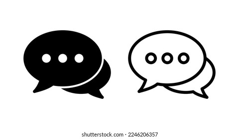 Ilustración vectorial de icono de charla. símbolo y signo de burbuja de voz. icono de comentario. mensaje