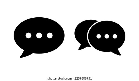 Ilustración vectorial de icono de charla. símbolo y signo de burbuja de voz. icono de comentario. mensaje