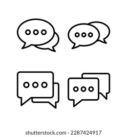 Ilustración vectorial de icono de charla. símbolo y signo de burbuja de voz. icono de comentario. mensaje