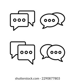 Ilustración vectorial de icono de charla. símbolo y signo de burbuja de voz. icono de comentario. mensaje